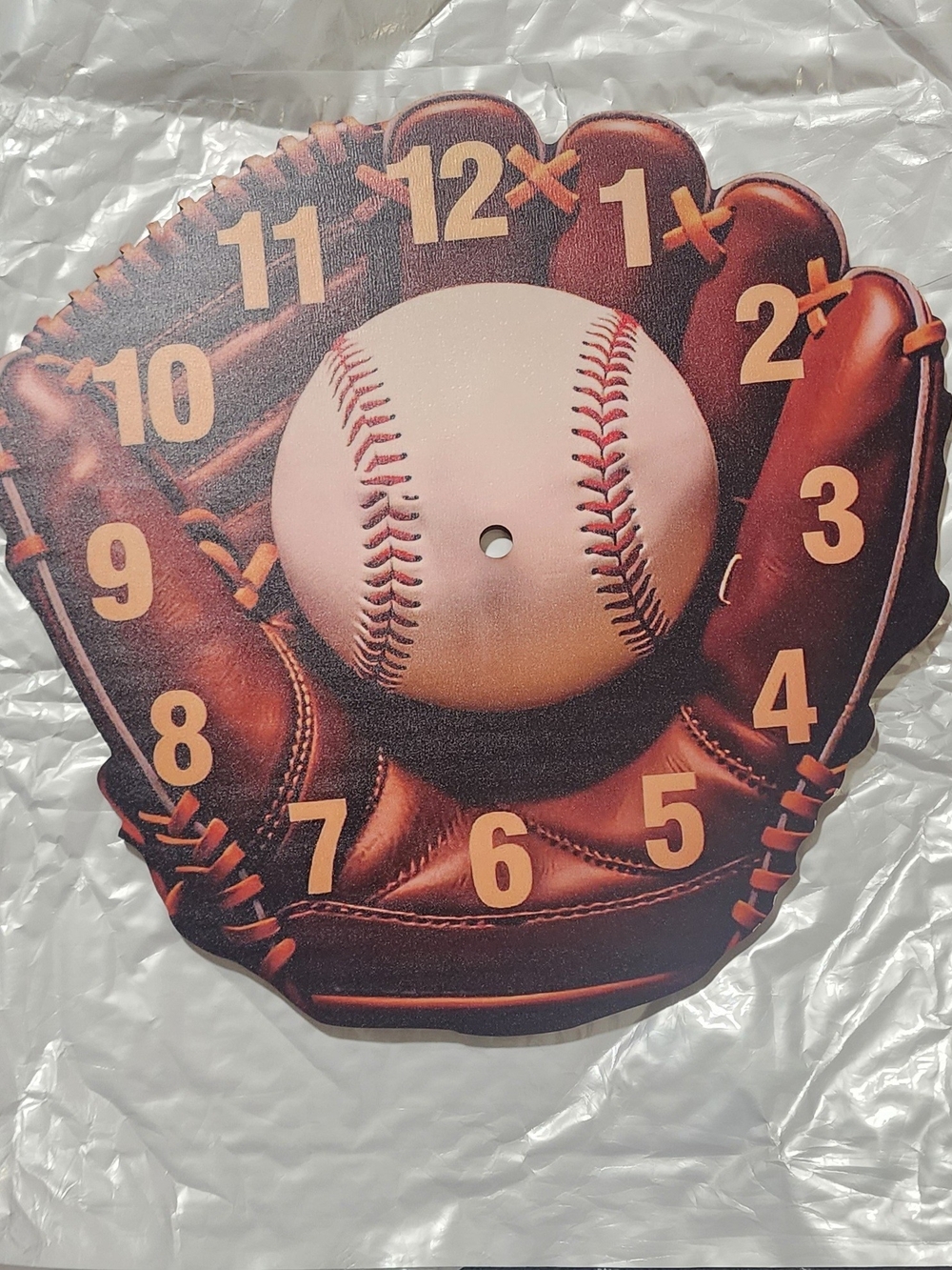 Brown Baseball Glove Wall Clock - Home Wall Decor